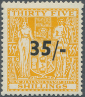 Neuseeland - Stempelmarken: 1939, Postal Fiscal Coat Of Arms 35s. Orange-yellow With Black Opt. '35/ - Postal Fiscal Stamps