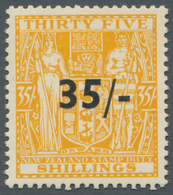 Neuseeland - Stempelmarken: 1939, Postal Fiscal Coat Of Arms 35s. Orange-yellow With Black Opt. '35/ - Postal Fiscal Stamps