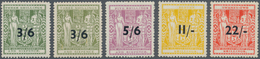 Neuseeland - Stempelmarken: 1942/1953, Postal Fiscal Coat Of Arms Set Of Five With Values Surcharged - Post-fiscaal