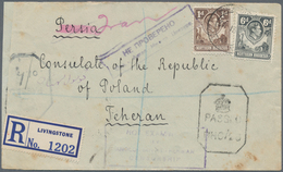 Nord-Rhodesien: 1942. Registered Air Mail Envelope Addressed To The 'Consulate Of Poland, Teheran' B - Northern Rhodesia (...-1963)