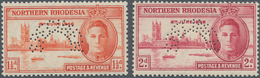 Nord-Rhodesien: 1946, Victory Issue Perf. SPECIMEN Complete Set Of Two, MNH And Scarce, SG. £ 150 - Rhodesia Del Nord (...-1963)