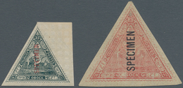 Obock: 1893, Postage Stamps: Camel Mail, Two Cut Values With Overprint SPECIMEN, Unused, Signed Brun - Autres & Non Classés