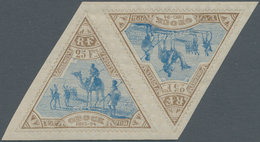 Obock: 1894, 25 Fr. Palebrown/blue In Tete-beche Pair, Unused, Fine (Yv. No. 63, €2.000,-). - Sonstige & Ohne Zuordnung