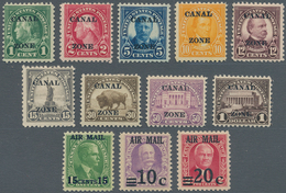 Panama-Kanalzone: 1924-26 Definitives Optd. "CANAL/ZONE", Short Set Of 9 Including 1c., 2c., 5c., 10 - Panamá