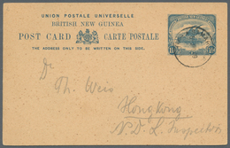Papua: 1901, Lakatoi Stat. Postcard Pair Both Cancelled Per Favour 'SAMARAI' With 1d. Red (16MAR10) - Papoea-Nieuw-Guinea