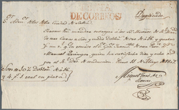 Peru: 1807. "Renta De Correos" Mark On Postal MO Receipt Of 10.5 Doblones Of Gold, Sent To Salta (Ar - Perù