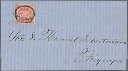 Peru: 1860. Fancy Cancellation "Ring" From Cuzco On Letter Sent To Arequipa. - Perú