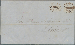 Peru: 1862,taxed Letter Written In ISLAY To Lima With Two Strikes Of The Pointed Circular Town Postm - Peru