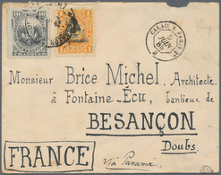 Peru: 1885 Cover Used From Lima To Besançon, France Via Calais, Franked By 1883 1c. Orange (triangle - Peru