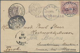 Portugiesisch-Afrika: 1898, 20 June, 10r. Lilac Uprating A Stationery Card 20r. Grey, Written On Boa - Portuguese Africa