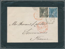 Puerto Rico: 1879. Mourning Envelope To France Bearing Yvert 25, 15c Black And Yvert 26, 25c Blue Ti - Puerto Rico