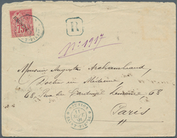 Reunion: 1891, 75 C. Red, 'Allegorie" Overprinted "REUNION" On Front Of A Registered Cover, Extraord - Usados