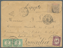 Reunion: 1903. Envelope (vertical Folded And Crinkles) Addressed To The 'Suez Canal Maritime Company - Used Stamps