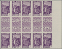 Reunion: 1933, Waterfall At Salazie 1c. Violet IMPERFORATE Block Of Ten From Right Margin With Horiz - Used Stamps