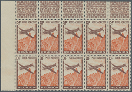 Reunion: 1938, Airmail Issue ‚airplane Over Mountains‘ (6.65fr.) Brown/red With MISSING DENOMINATION - Oblitérés