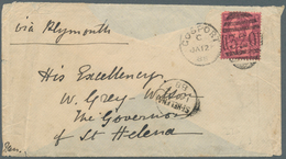 St. Helena: 1888. Envelope (big Tear With Parts Of Front Missing) Addressed To 'His Excellency, W. G - Saint Helena Island