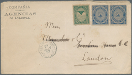 El Salvador: 1879, 1 C Green And Horizontal Pair 5 C Blue "coat Of Arms", All Stamps Uncancelled, Mi - Salvador