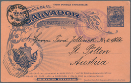 El Salvador - Ganzsachen: 1894/96, Two Very Fine Used 3 Centavos Stationery Cards, Both Sent From El - Salvador