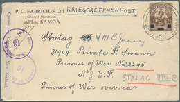 Samoa: 1942. Envelope Headed 'Kriegsgefangenenpost' Addressed To 'Stalag VIII B, 31969 Private Swan, - Samoa