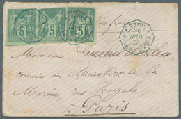 Senegal: 1880. Envelope (small Stains) Addressed To France Bearing French General Colonies 'Type Sag - Other & Unclassified