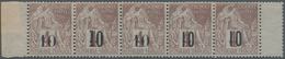 Senegal: 1887, Postage Stamps Of The French Colonies 10 C On 4 C In Three Different Overprint Types - Other & Unclassified