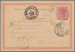 Sierra Leone: 1894 1d Postal Stationery Card Used To Belgium - Cancelled By CDS “ Freetown / Sierra - Sierra Leona (1961-...)