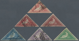 Kap Der Guten Hoffnung: 1855-64, Six 'Triangles' Including Three Of 1d. (various Shades/printings), - Cabo De Buena Esperanza (1853-1904)