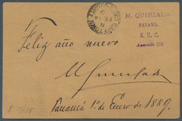 Kap Der Guten Hoffnung: 1889 Postal Stationery Card Of Colombia Send From Panama Postal Agency By Fr - Capo Di Buona Speranza (1853-1904)