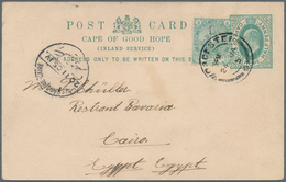 Kap Der Guten Hoffnung: 1905, POSTAL FRAUDE: 1/2d Stationery Card Uprated With Two Halfs Of 1/2d Gre - Cape Of Good Hope (1853-1904)