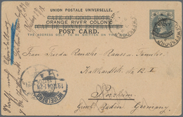 Oranjefreistaat: 1904, Stationery Card "O.R.C. ONE PENNY" On 1 1/2 D. Grey Sent From "DEWETSDORP 26 - Stato Libero Dell'Orange (1868-1909)