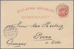 Transvaal: 1897, Stationery Card 1d "JOHANNESBURG 6 III 97" To Germany W. Arrival "PIRNA 28.3.97". O - Transvaal (1870-1909)