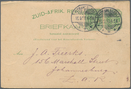 Transval - Ganzsachen: 1896, Stationery Question Card ½ D. Uprated ½ D With Comercial Usage Sent Fro - Transvaal (1870-1909)