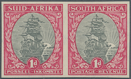 Südafrika: 1934, 1d. Grey/carmine, Horizontal Imperforate Pair, Unmounted Mint. - Andere & Zonder Classificatie