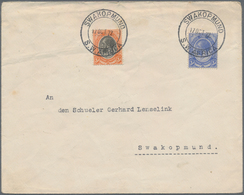 Südwestafrika: 1922. 3d Ultramarine And 3 D Orange/black On Local Letter SWAKOPMUND (17 OCT). Very R - Zuidwest-Afrika (1923-1990)