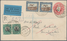 Südwestafrika: 1932 (26.1.), South Africa KGV 1d. Red Stat. Envelope Optd. 'S.W.A.' Uprated With Se- - South West Africa (1923-1990)