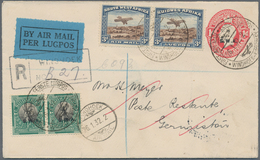 Südwestafrika: 1932 (26.1.), South Africa KGV 1d. Red Stat. Envelope Optd. 'S.W.A.' Uprated With Se- - Zuidwest-Afrika (1923-1990)