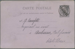 Tahiti: 1893, 10c. Stationery Card With Overprint "TAHITI" Reading From Upper Left To Lower Right, C - Tahití