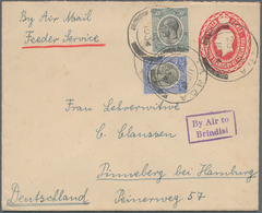 Tanganjika: 1936, Stationery Envelope 15 C Red Uprated 30 C And 50 C Sent With Airmail From "TANGA 2 - Tanganyika (...-1932)