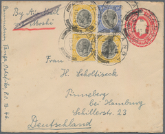 Tanganjika: 1936, Two Stationery Envelopes 15 C Red Both Uprated Sent With Airmail From Tanga 15 Aug - Tanganyika (...-1932)