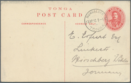 Tonga: 1912, Stationery Picture Card 1 D. Red With B/s Garden-picture "Haamoga Amaui" Sent From "NUK - Tonga (...-1970)