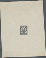 Tunesien: 1888, Coat Of Arms, Dotted Background, Single Die Proof In Black On Ungummed Hand-made Pap - Brieven En Documenten