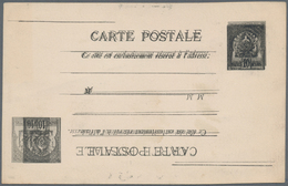 Tunesien: 1888, 10 C. Stationery Card Five Times Printed, 3 Times Normal And 2 Times Upside Down. Ve - Lettres & Documents