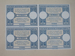 Tunesien: 1947, INTERNATIONAL REPLY COUPON »Tunisie – 15 Francs« (London Design) In A Bloc Of Four, - Storia Postale