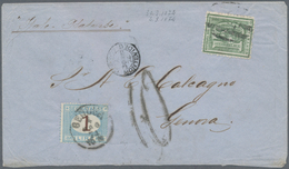 Uruguay: 1874, 10 C Green, Perf. 13 On Very Fine Envelope Sent From "MONTEVIDEO 30 MAR 74" To Genova - Uruguay