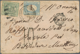 Uruguay: 1874, Numeral 10 C. Green Tied Bars To Small Envelope W. "MONTEVIDEO 4 NOV 1874" Alongside - Uruguay