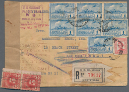 Uruguay: 1942, Registered Cover From MONTEVIDEO Via Miami To New York. There Held By U.S. Customs,of - Uruguay