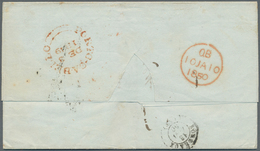 Venezuela: 1849, Stampless Entire Letter With Red English "PORTO CABELLO DE 3 1849" And Boxed "COLON - Venezuela