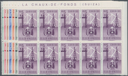 Venezuela: 1951, Coat Of Arms 'ZULIA‘ Normal Stamps Complete Set Of Seven In Blocks Of Ten From Uppe - Venezuela