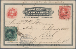 Venezuela - Ganzsachen: 1900, Stationery Card 10 C Carmine Uprated 5 C Green (both With With Imprint - Venezuela