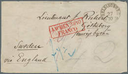 Vereinigte Staaten Von Amerika - Stampless Covers: Stamp-less Envelope Addressed To Göteborg, Sweden - …-1845 Prephilately